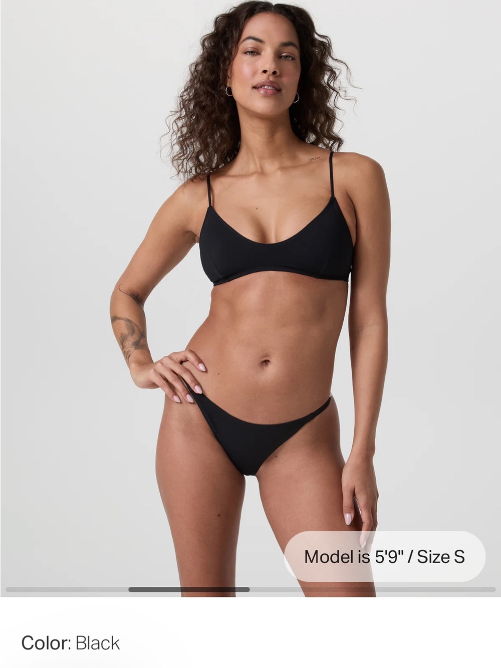 Vuori Black Cheeky Bikini Bottom size M